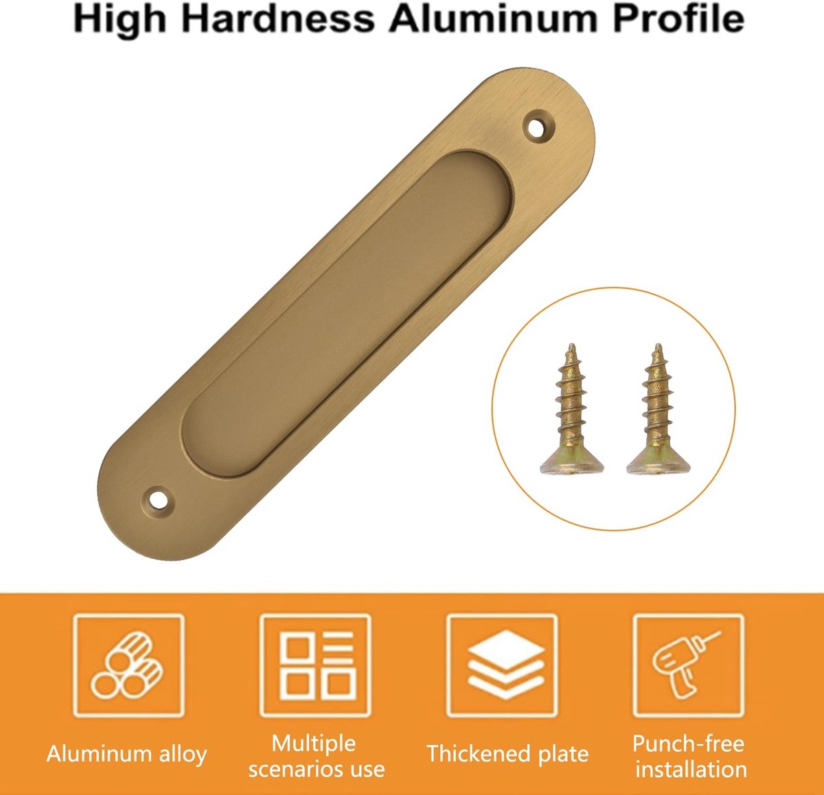 Dailygoody - Schuifdeurgrepen - Vingergrepen Brons - Aluminiumlegering - Trekgrepen 180mm - Voor Schuifdeuren - 2 Stuks