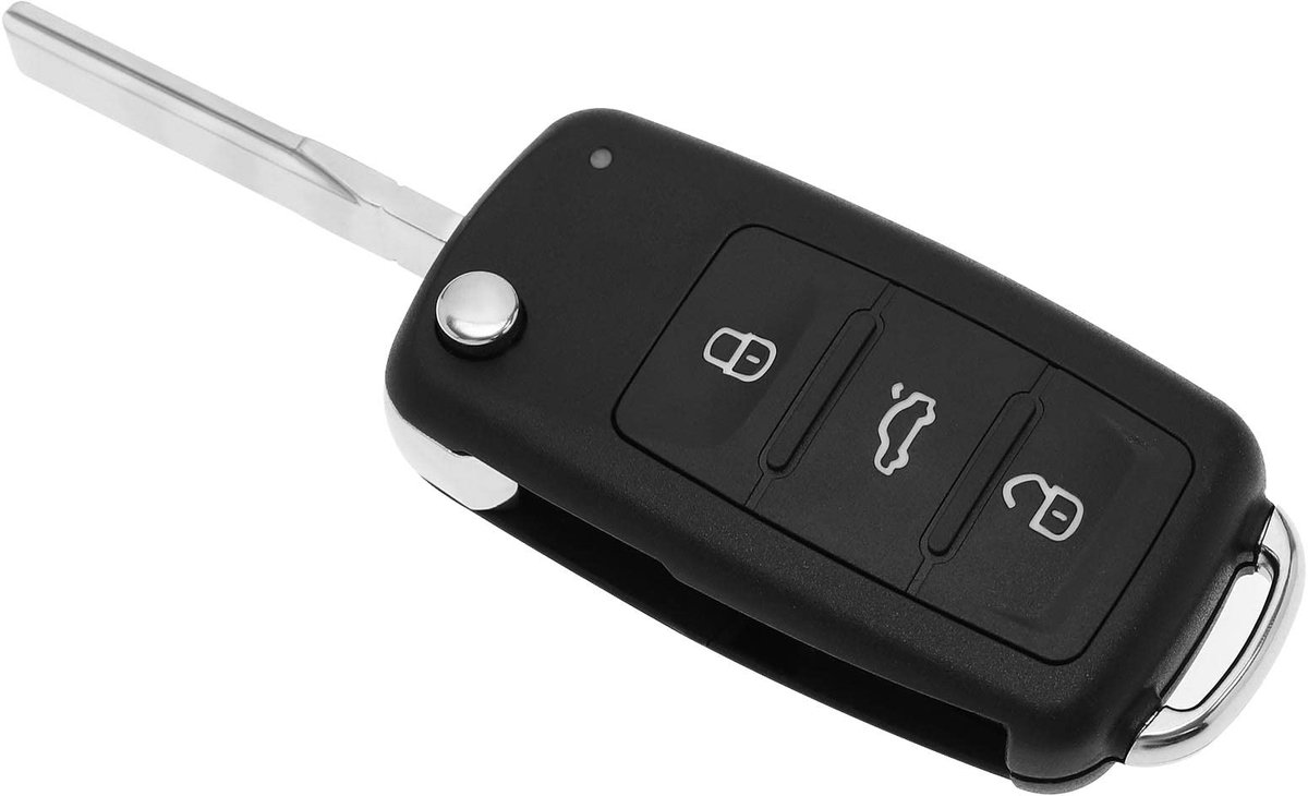 Dailygoody - Afstandsbediening sleutel behuizing - Vervangingssleutel - Robuust design - Compatibel met VW Caddy Transporter T5 - 3 knoppen - 433