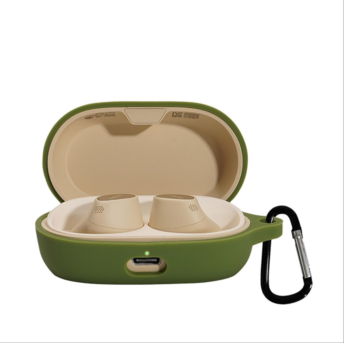 Dailygoody - Cilicone Hoes - Ultradunne Beschermhoes - ArmyGreen - Anti-Fall - Geschikt voor Jabra Elite 7 Pro - Zachte Hoes