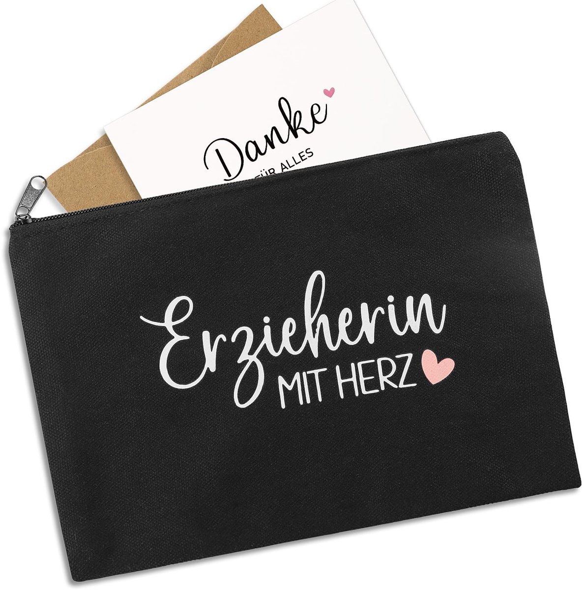 Dailygoody - Tas Pocchette - Handbagage - Uniseks - Zwart - Perfect voor onderwijs - Inclusief wenskaart - Compact en lichtgewicht