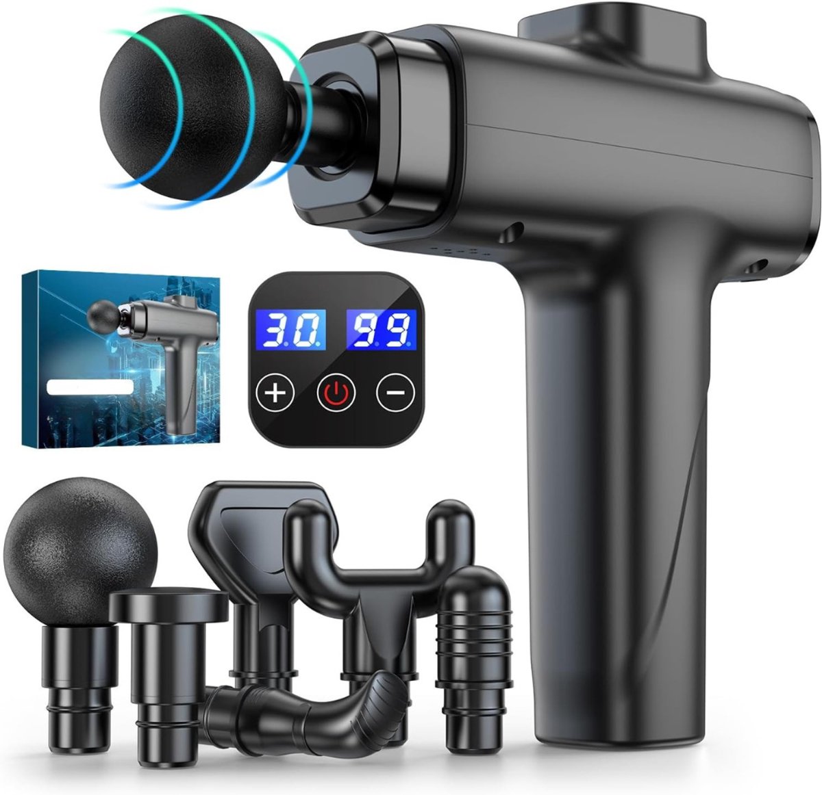AHD® Massage Gun - Massage Pistool - Massage Gun Professioneel - Massage-gun - Zwart - 10cm x 6cm x 2cm