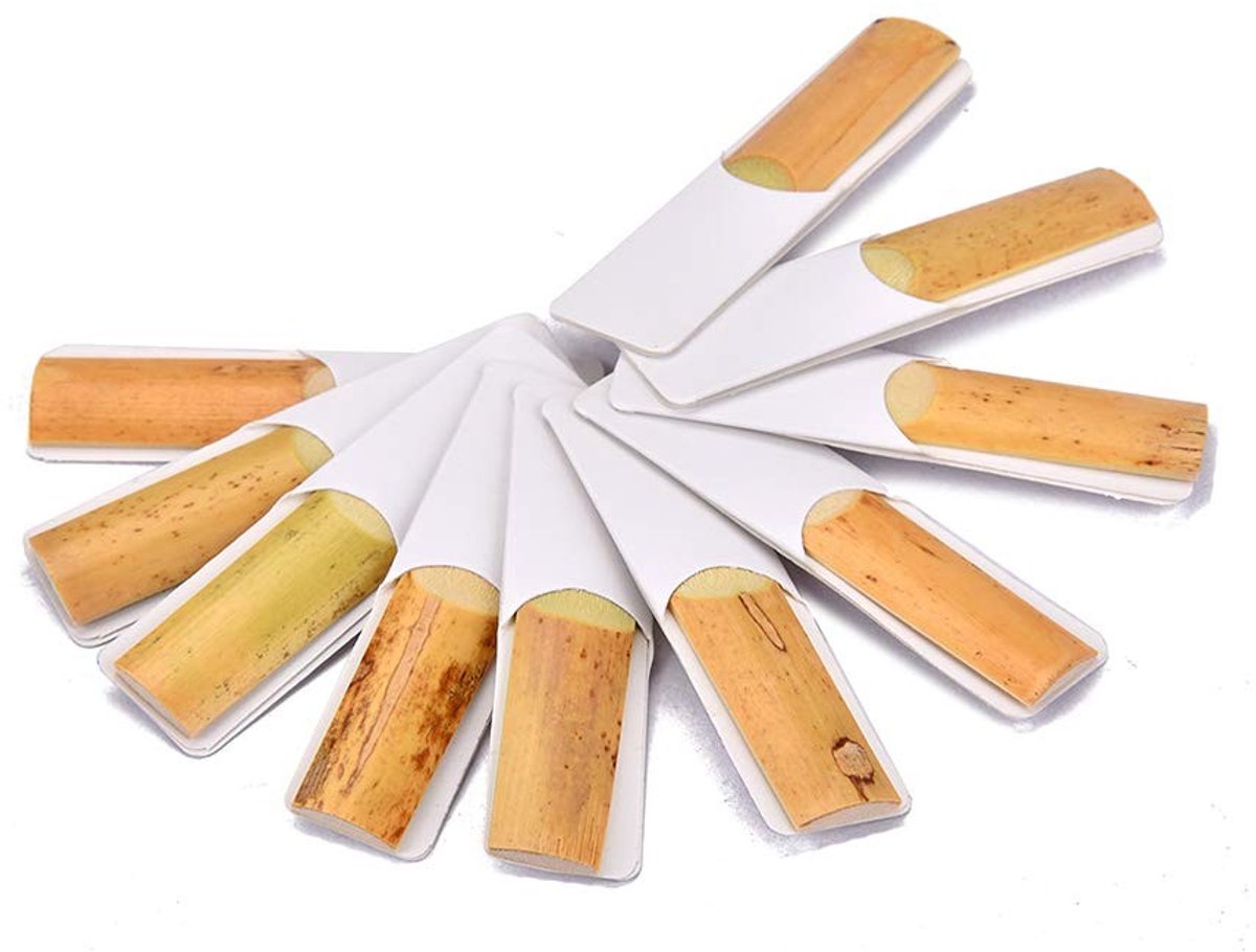 Dailygoody - Eb Altsaxofoon Rieten - Houtblazers Instrument Onderdelen - Verpakking van 10 Stuks - Sterkte 2.5 - Hoogwaardige Bamboe Rieten - Ges