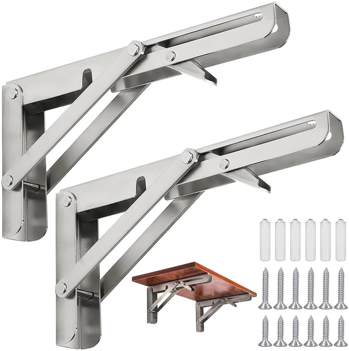 Dailygoody - Vouwconsole - Heavy Duty - Ruimtebesparend - 300 mm - Vouwtafel - Perfect voor Thuis, Keuken en Kantoor