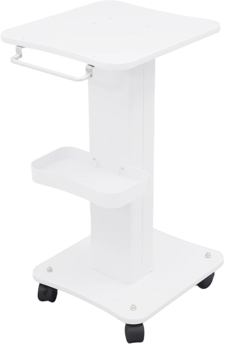 DIMICO - Trolley Schoonheidssalon - Trolleywagen op Wielen - Wit - 40KG - Aluminium - Beauty Organizer - Salon Apparatuur -