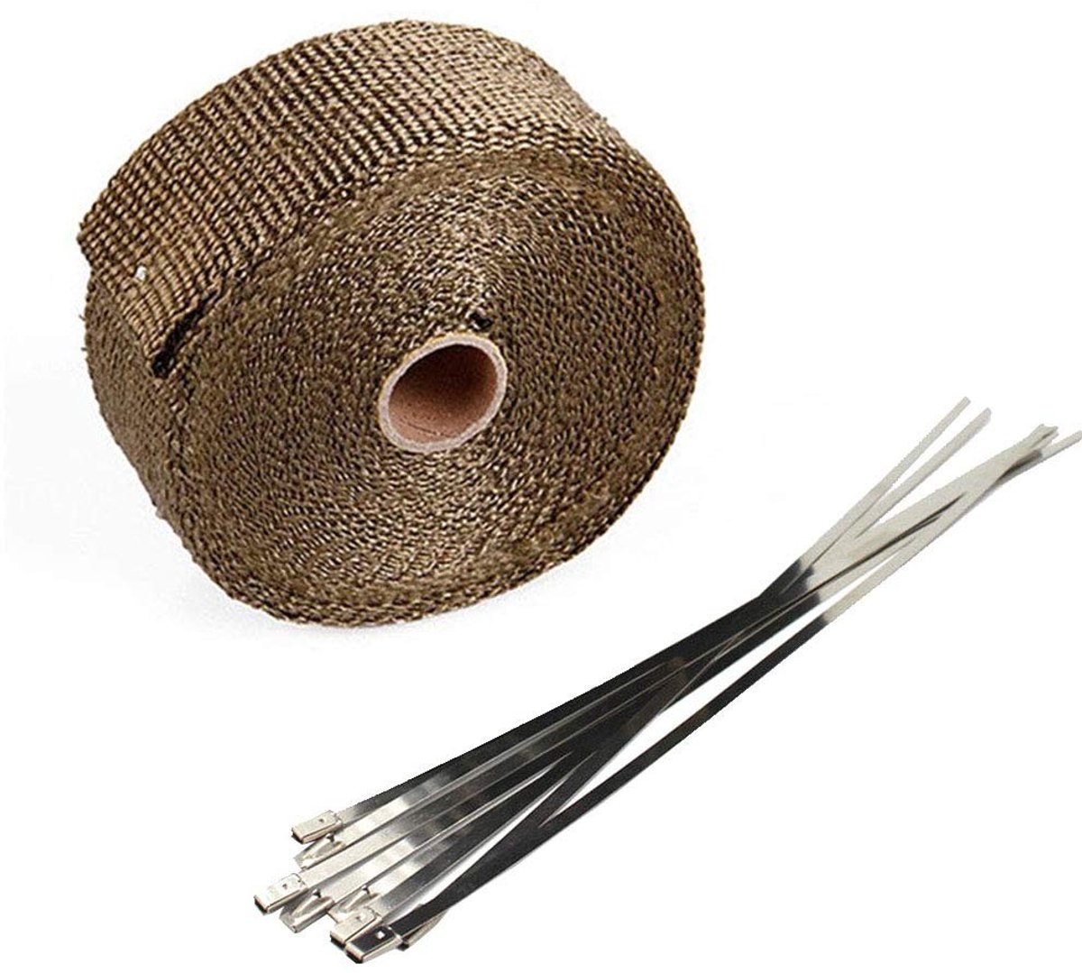 Dailygoody - Solidchoice - Dailygoody - Fiberglass Isolatie Tape - Thermische Bescherming - 5 cm x 5 m - Hittebestendig - Verlaag Temperatuur Onder de Motorkap - Geschikt voor M