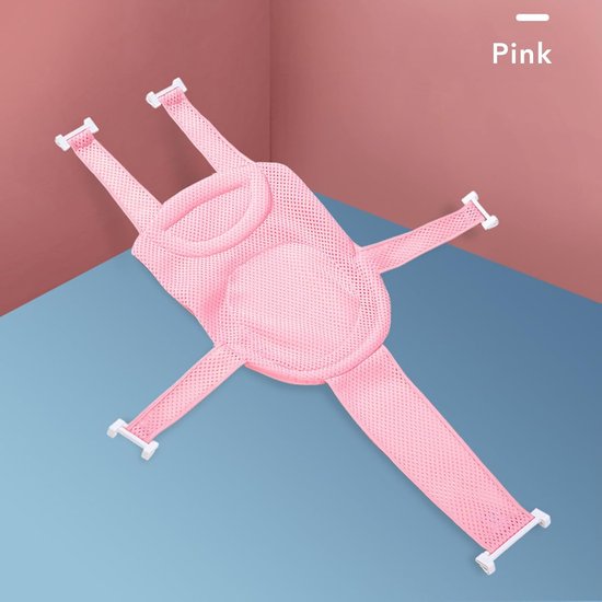Babybadzitje Net - Badondersteuning Baby - Veilig Baden - Universeel Pasvorm - 30 x 23 x 4 cm - Roze — afbeelding 2