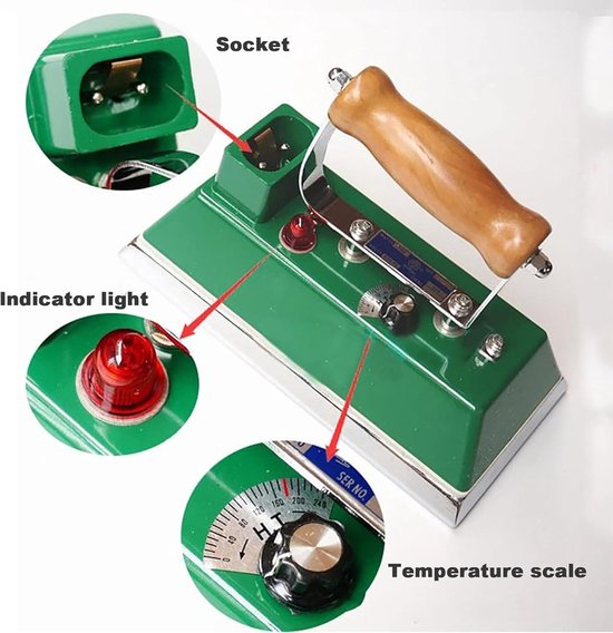 Biljarttafelkleed strijkijzer - Snooker onderhoud - Tafelkleed glad maken - Instelbare temperatuur - 300 mm - Grijs — afbeelding 2