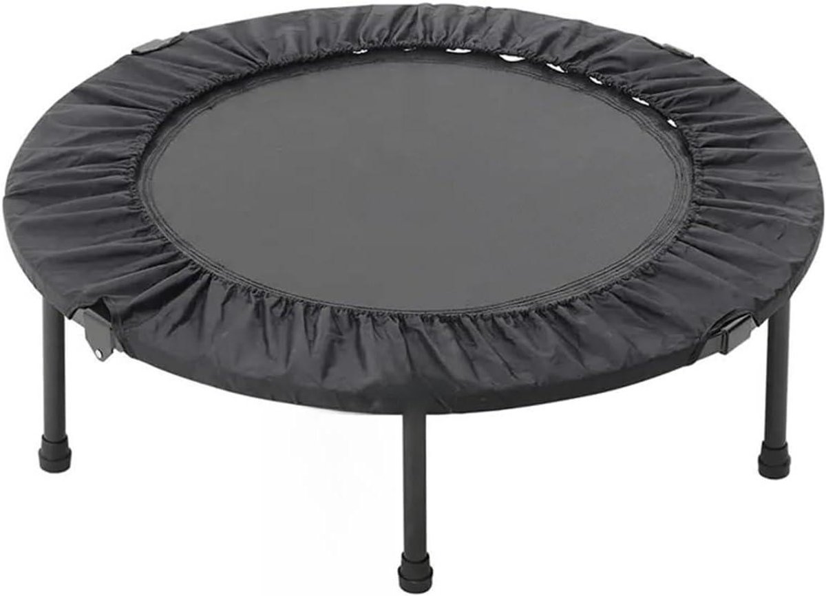 Mini Trampoline - Fitness Trampoline Rebounder - Indoor Fitness - Low-Impact Stuiteren - 96 cm Diameter - Zilverkleurig