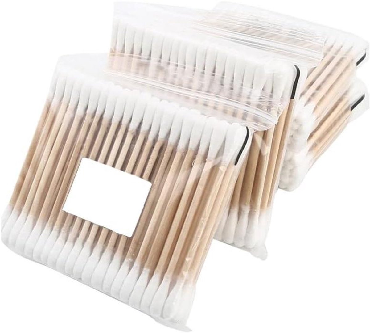 Katoenen Swabs - Oordopjes Wattenstaafjes - Make-up Aanbrengen - Dubbele Katoenpunt - 400 Stuks - Wit