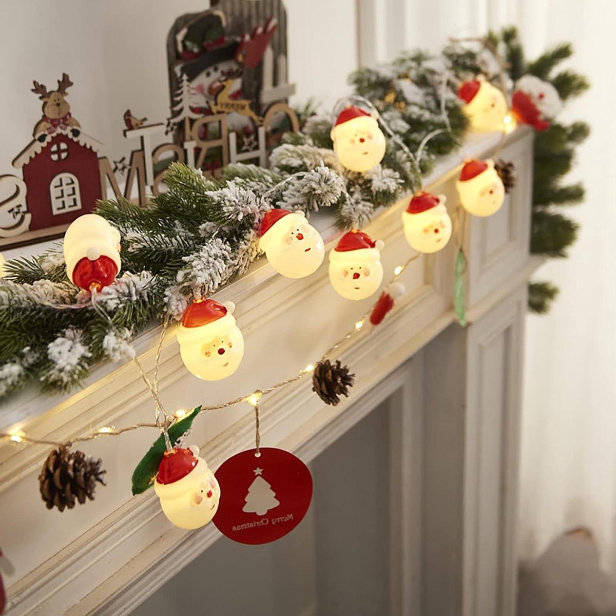 Lichtsnoer Kerst - Sfeerverlichting Kerstboom - Decoratie Creëren - 20 Warm Witte LED's - 3 Meter - Wit