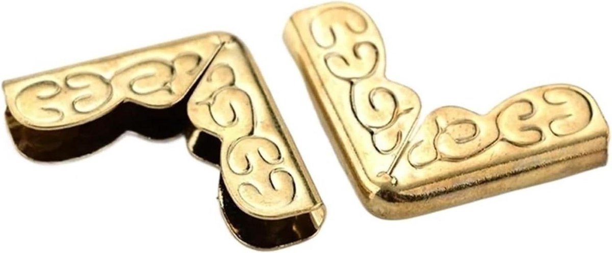 Metalen Hoekbeschermers - Randbeschermers Meubels - Meubels Versterken - Antieke Koperlook - 15 x 15 mm - Goud