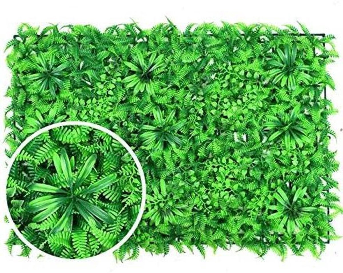 Kunsthaag Panelen - Privacy Scherm - Buiten Decoratie - UV Bestendig Materiaal - 61 x 41 cm - Groen