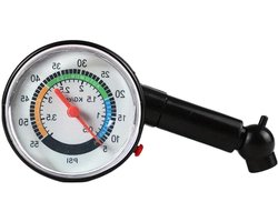 Analoge Bandenspanningsmeter – Nauwkeurige Autoband Drukmeter 0–55 PSI / 0–3,8 BAR – Met Drukafgifteventiel – Universeel voor Auto, Motor, Fiets & Vrachtwagen – Compact & Draagbaar – Makkelijk af te lezen