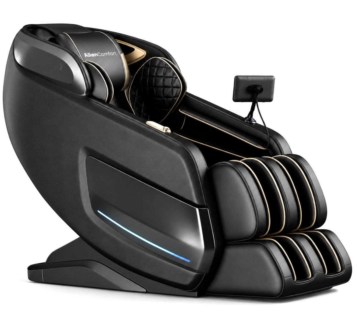 AlienComfort™ Massagestoel ASTRON Zwart - SL-Track - 4D Rollers - Compact Shiatsu - Surround sound - Massage stoel - Massagestoel Elektrisch - Massage apparaat