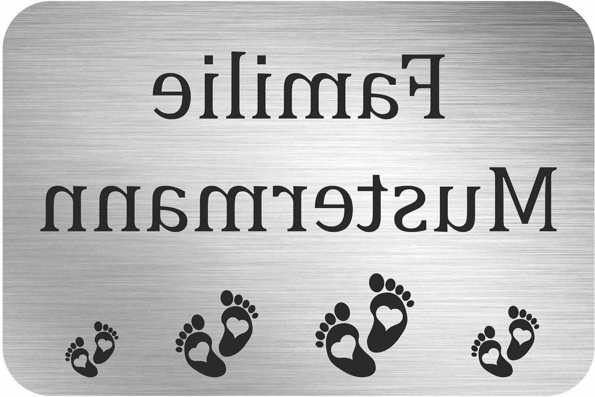 Naambord - Adresplaat - Huis Markeren - Roestvrijstalen look - 30x20 cm - Zilverkleurig
