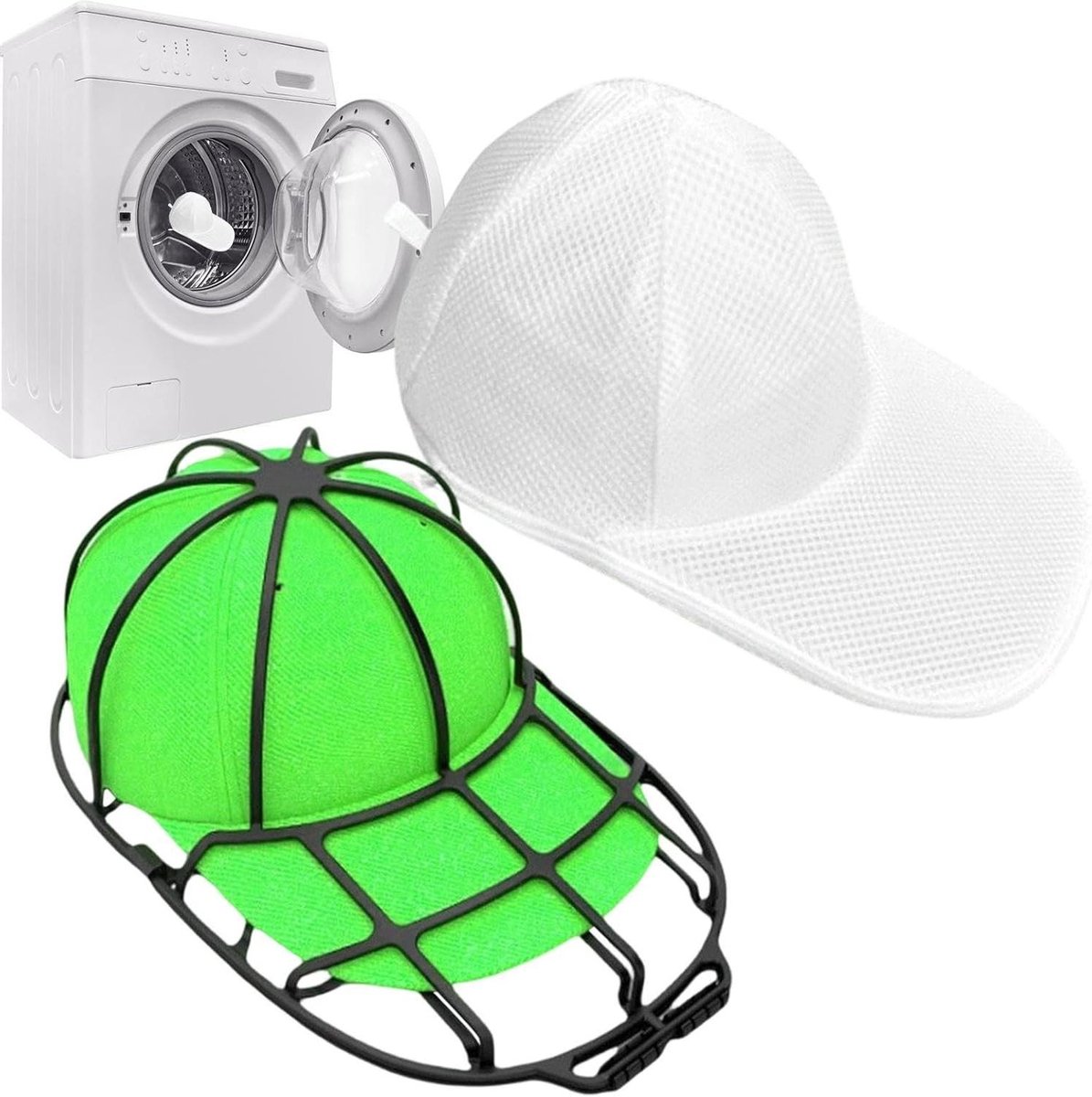 Hoedenbeschermer Wasmachine - Pet Waskooi - Hoeden Wassen - Behoudt Vorm - 32 cm Breed - Zwart