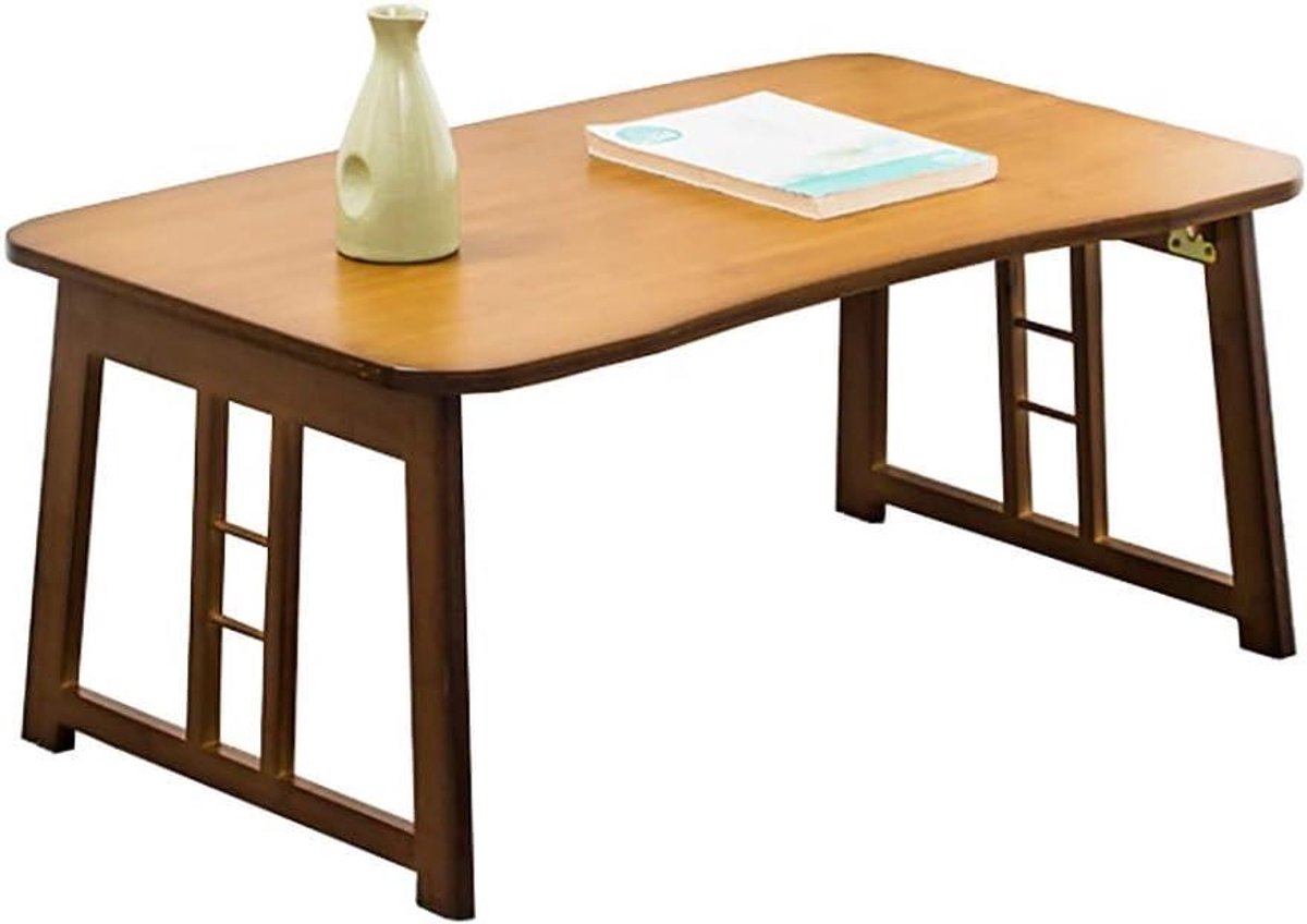 Vouwtafel Bamboe - Lage Tafel Japans - Laptop Bureau - Opvouwbaar Ontwerp - 80x50x31cm - Natuurlijk