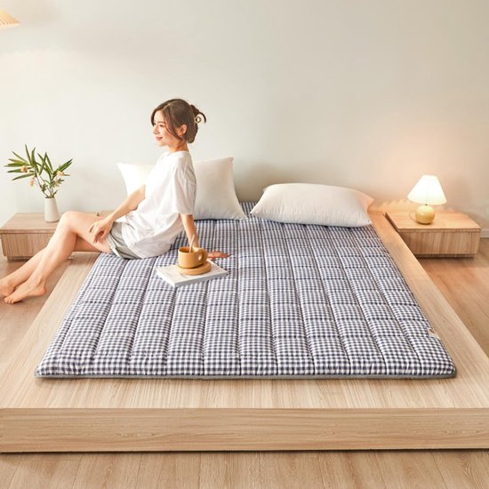Japanse Matras - Vloer Slaapmat - Comfortabel Slapen - Ademend Katoen Vulling - 120x200cm - Grijs — afbeelding 4