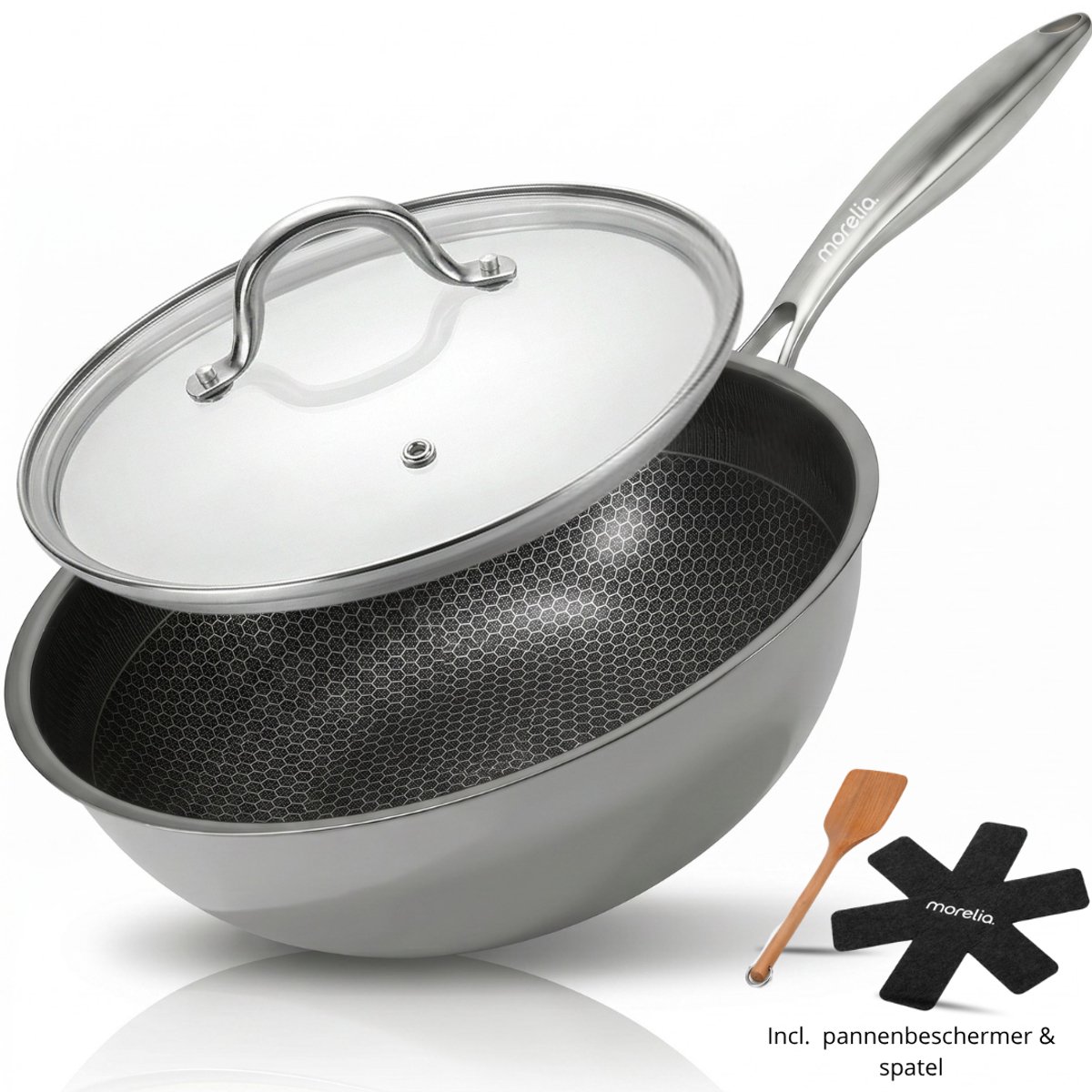 Morelia Hybrid Wokpan met Deksel 30cm
