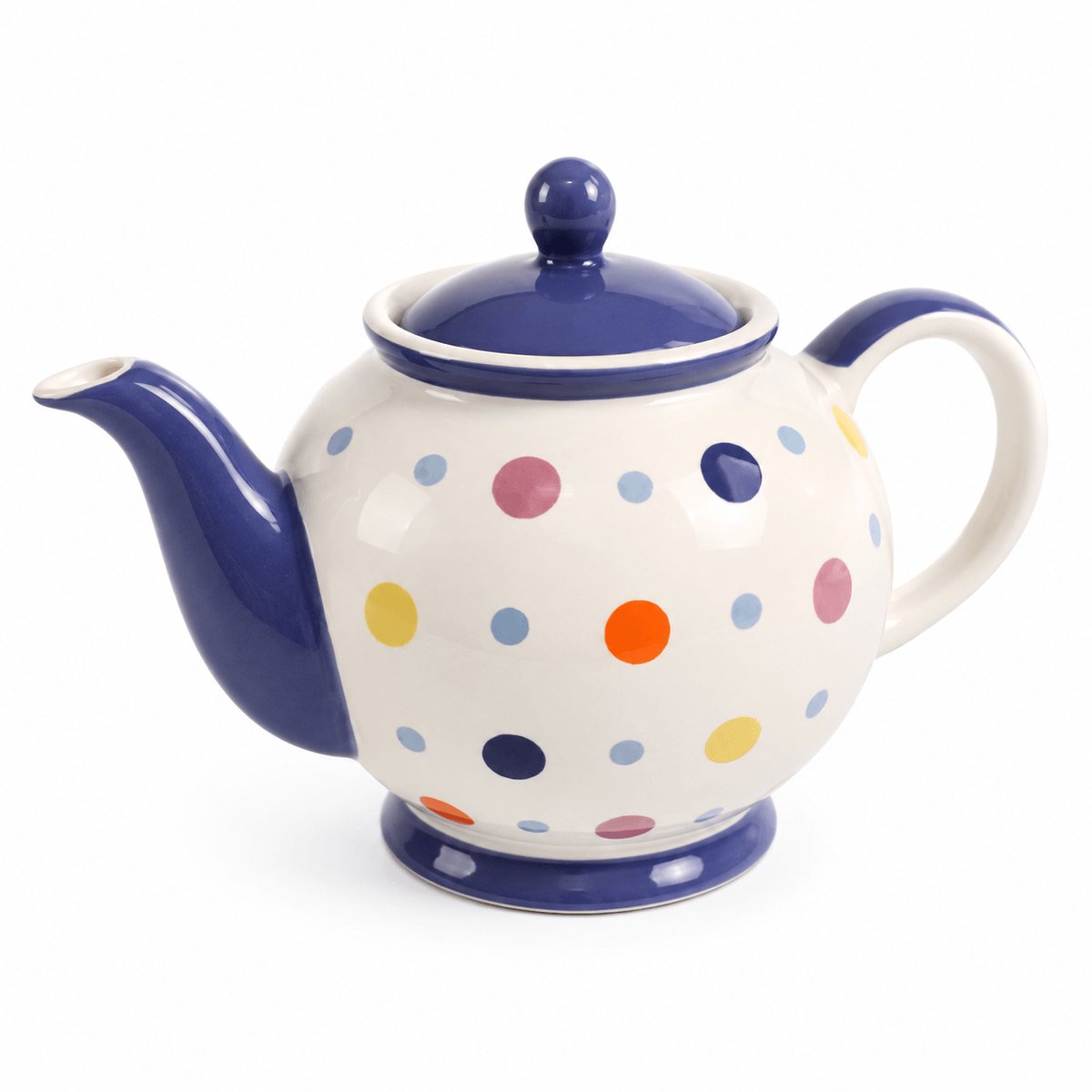 Theepot Bibi 1000 ml – handgeschilderde keramieken theepot met kleurrijke stippen