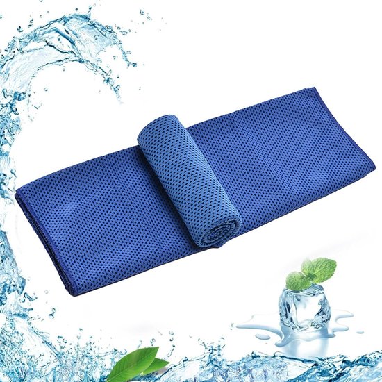 Koude Sport Handdoeken - Koelmat Zweetdoek - Sport Koel Houden - Onmiddellijke Verkoeling - 30 x 90 cm - Donkerblauw — afbeelding 2