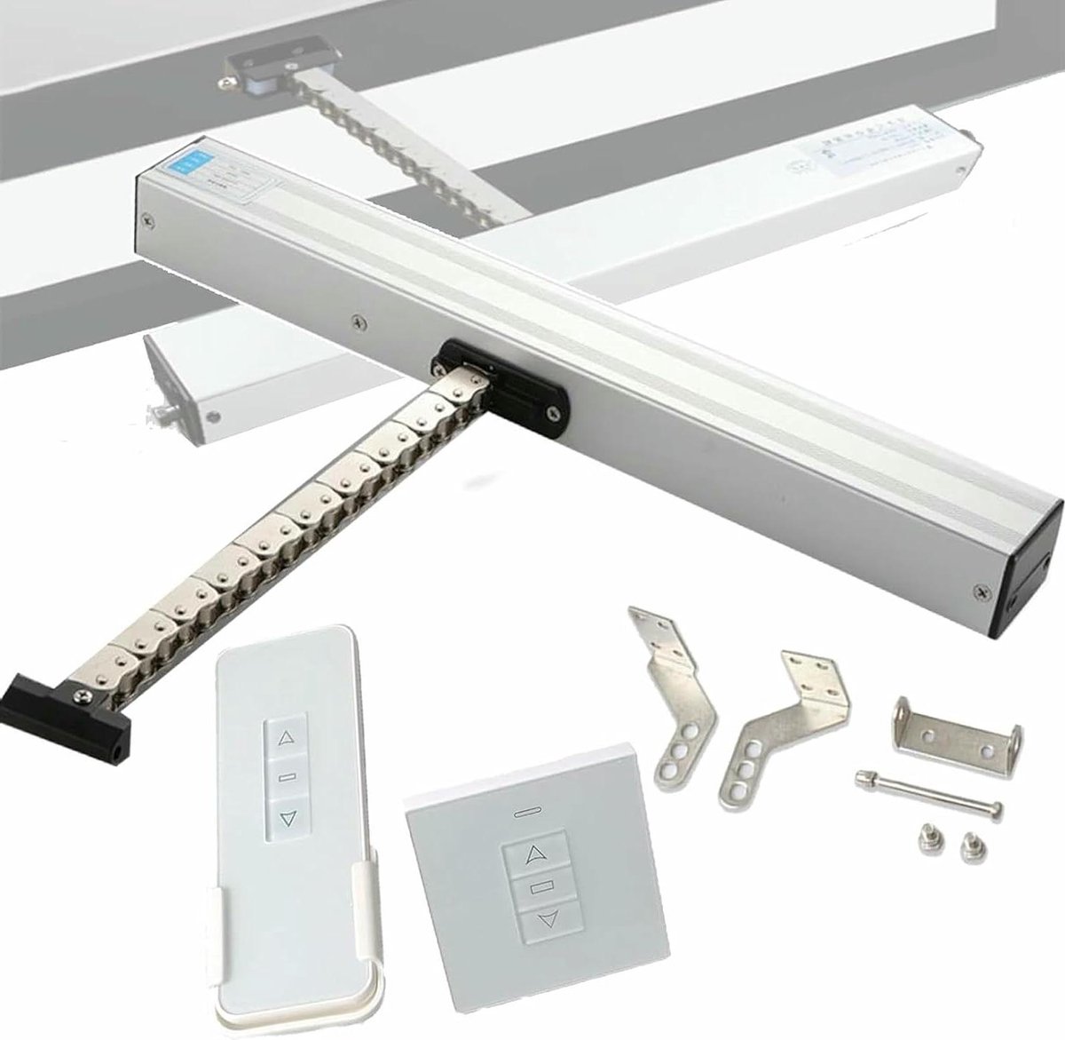 Elektrische Raamopener - Automatische Raamopener - Ventilatie Verbeteren - Dubbele Kettingaandrijving - 800mm - Zilver