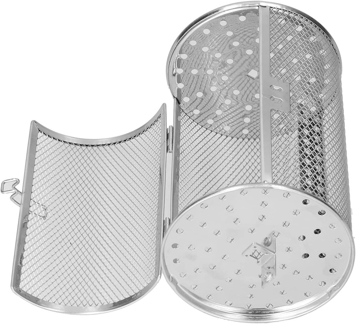 Airfryer Mand - Ovenrek RVS - Gelijkmatig Bakken - 360 Graden Rotatie - 12x12x18 cm - Zilver