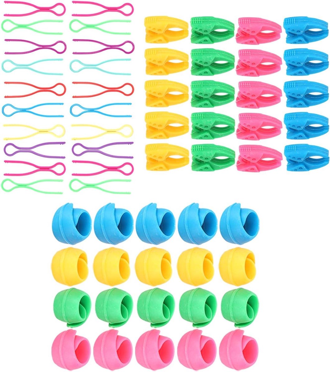 Onderdraad Maatjes Set - Spoel Houders Klemmen - Naaiwerk Organiseren - Herbruikbaar Siliconen Plastic - 60 Stuks - Willekeurig