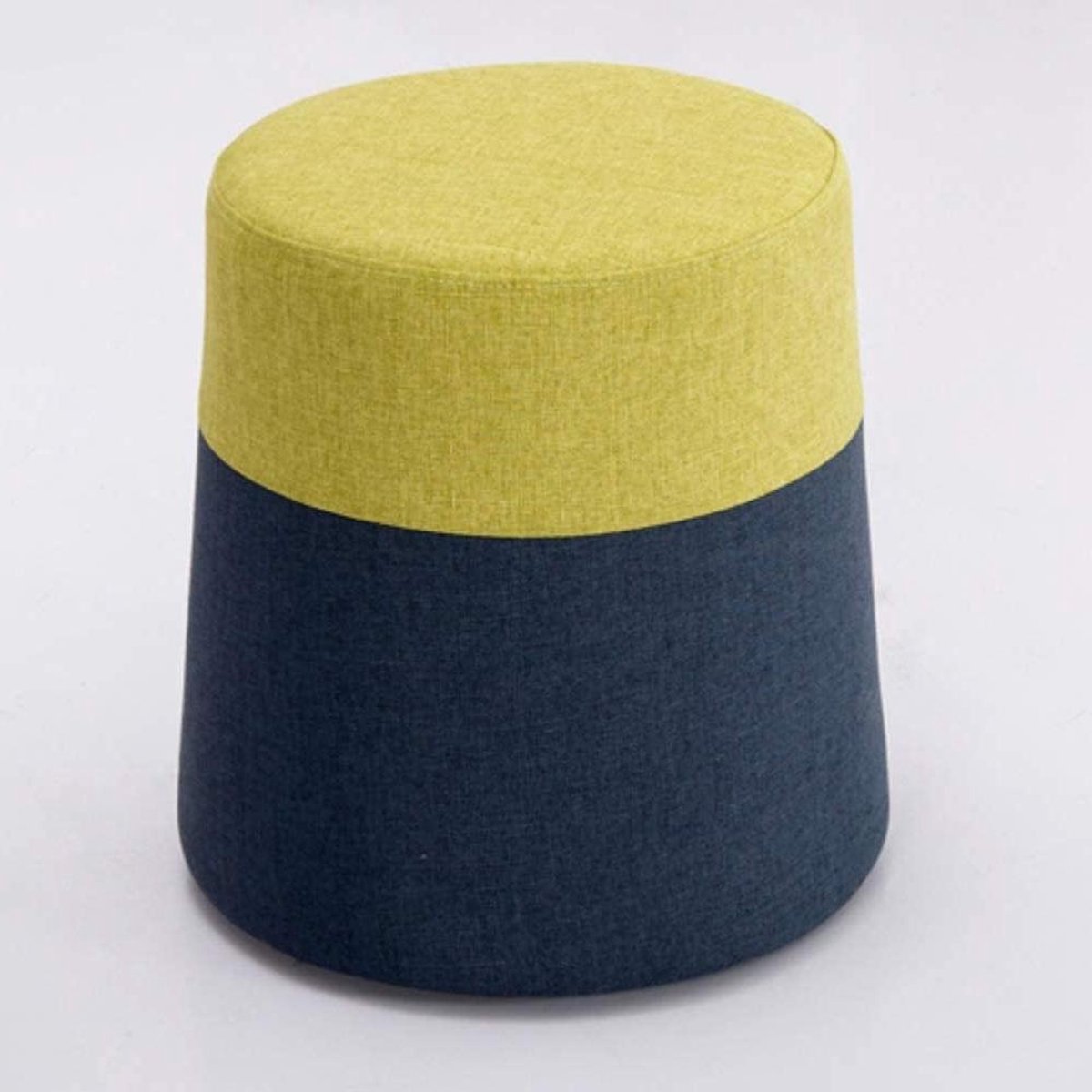 Ronde Ottomaanse Poef - Voetenbank Krukje - Zitten en Ontspannen - Afneembaar en Wasbaar - 38 cm x 40 cm