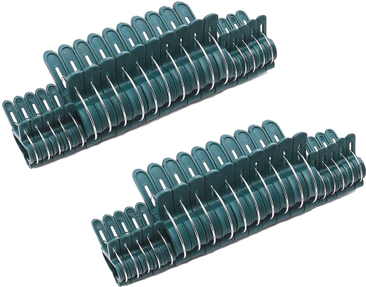 2-stuks Plantenklemmen - Tuinklemmen voor tomatenrekken - Klimplantenklemmen - Tuingereedschap - Ondersteunt en bevestigt planten - Kunststof - Geschikt voor tomaten, komkommers, paprika's, groenten, bloemen en zaailingen - Groen