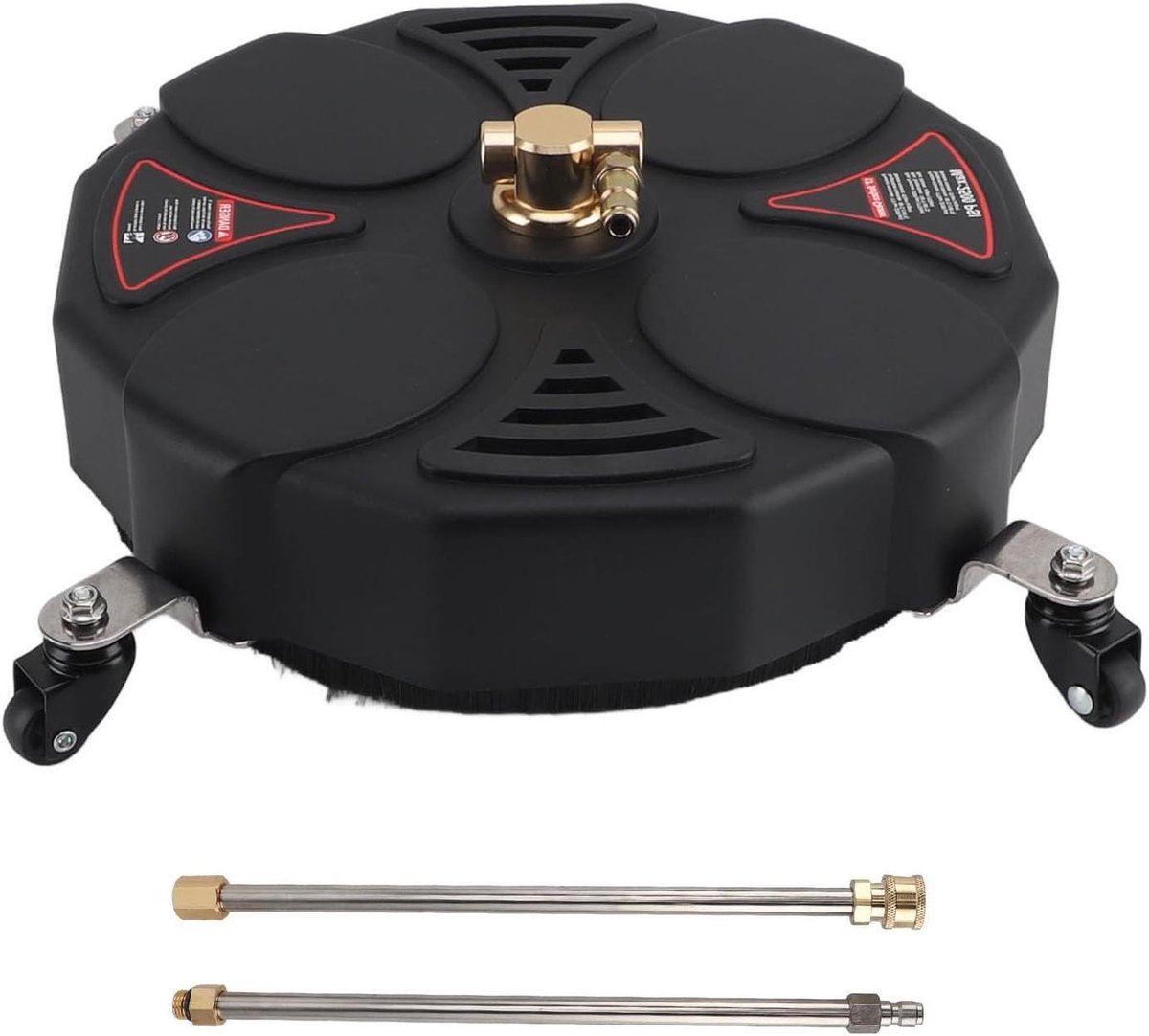 Hogedrukreiniger Oppervlaktereiniger - Vloerschrobmachine Opzetstuk - Terrassen Reinigen - Snelstekker Aansluiting - 33 cm Diameter - Zilver