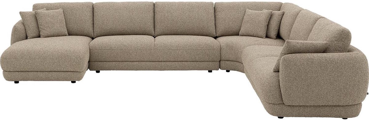 Goossens Premiere Hoekbank - Stof - Beige - 407 x 64 x 320 cm - Links