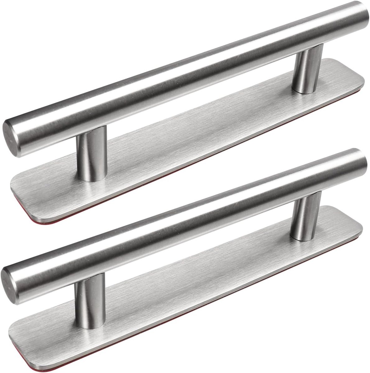 Set van 2 Zelfklevende Meubelhandgrepen, RVS Kastgrepen, Geen Boren, Deurgrepen, Ladegrepen voor Keukenkasten, Schuifdeuren en Raamdecoratie, 128mm, Zilver, Duurzaam en Modern Design