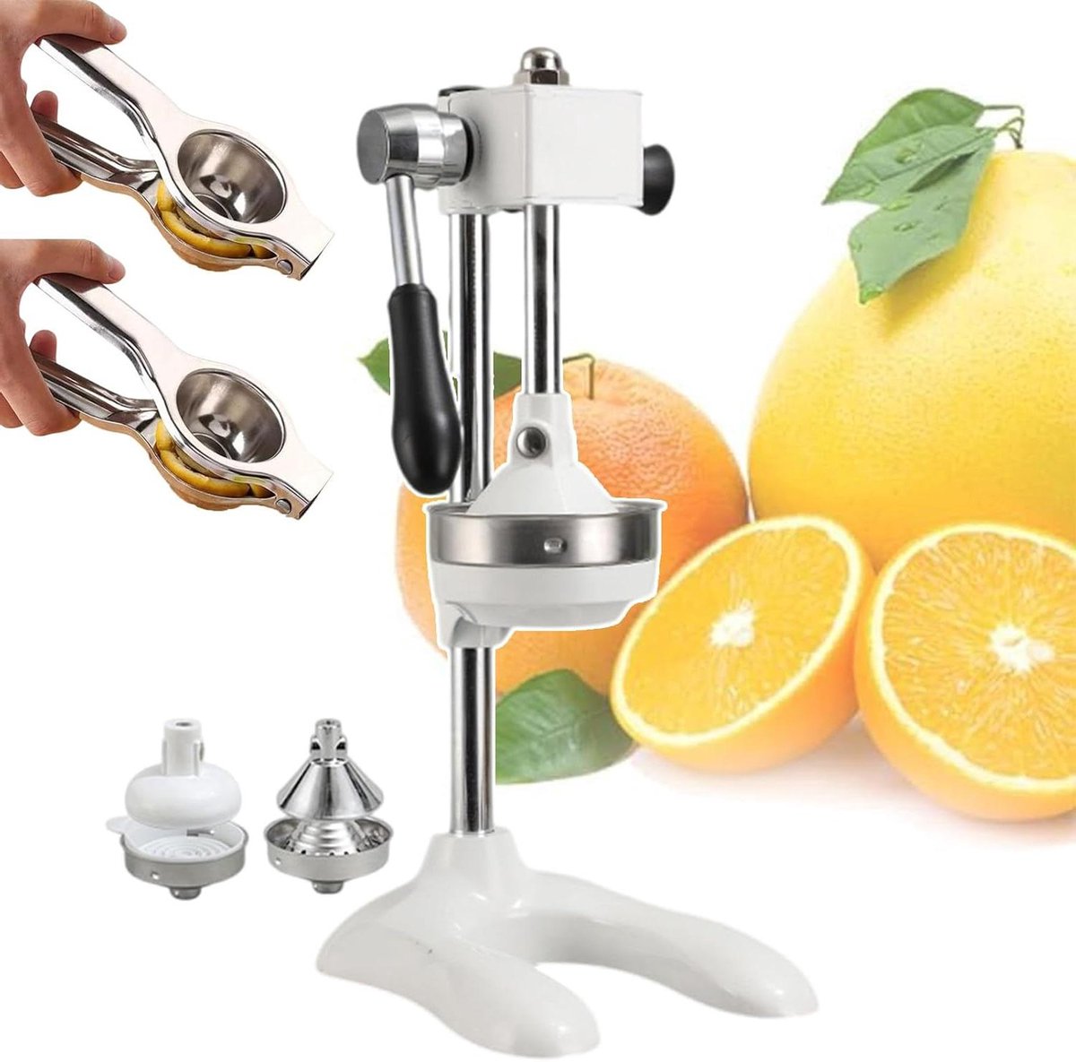 Handmatige Citruspers - Sapcentrifuge Machine - Vers Sap Persen - Snelle Sap Extractie - 7x9x17.7 inch - Wit