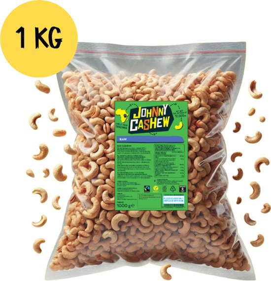 Johnny Cashew - Ongebrand - Cashewnoten - Bulk 1KG - Pieces