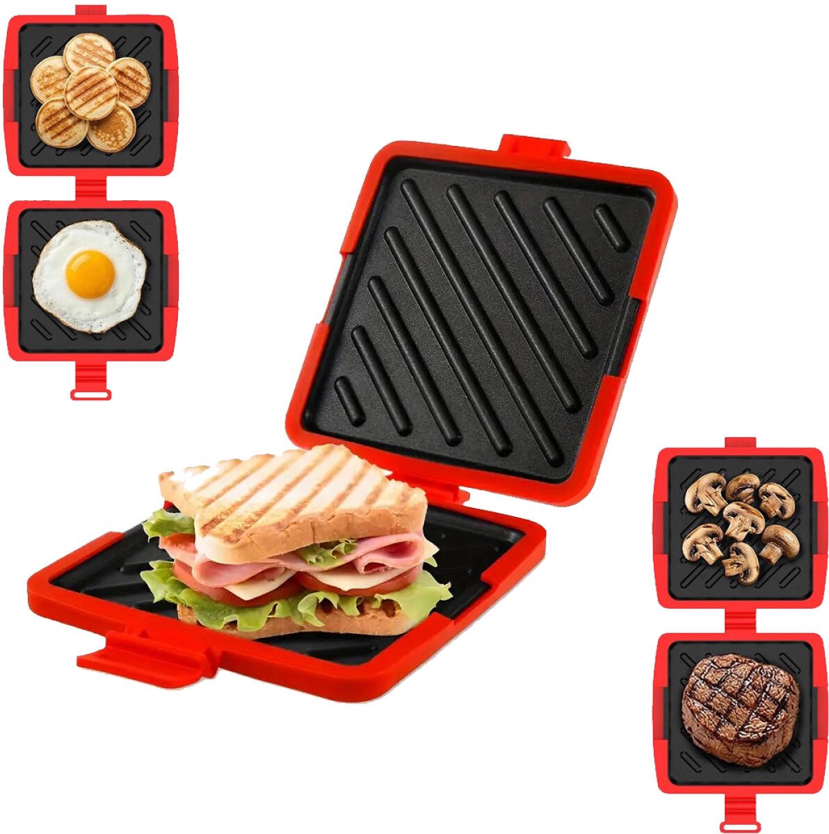 Siliconen Sandwichmaker - Tosti Apparaat - Bakplaat - Broodrooster - Tosti Broodrooster - Siliconen - Magnetron sandwichmaker - Panini maker
