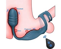 Penisring met Scrotumvibrator en Anusvibrator - Orgasme