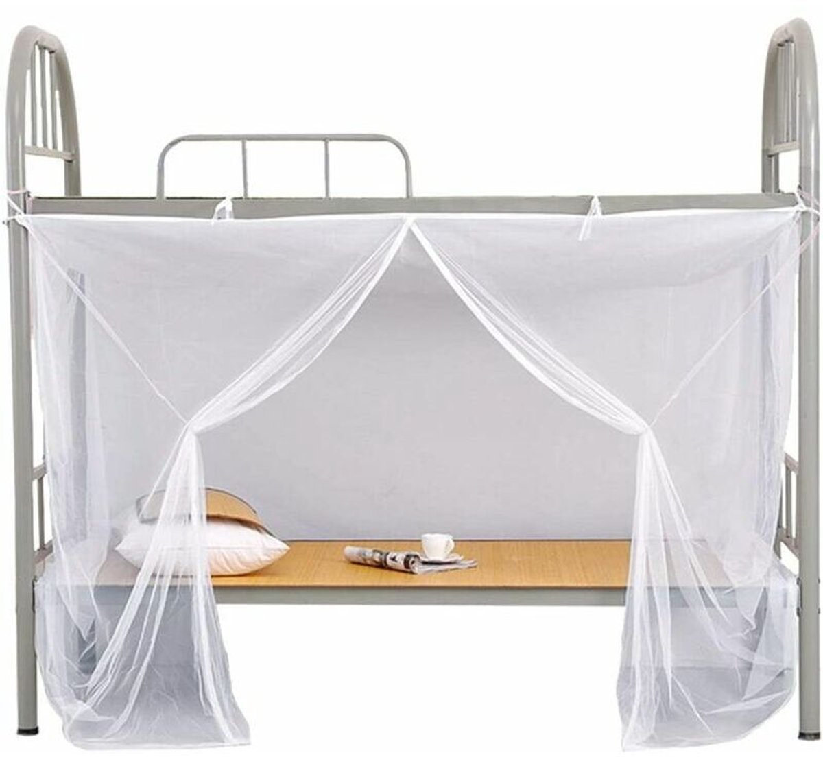 Klamboe geschikt voor stapelbed van 1,5m x 2m – Lichtgewicht en ademend polyesterweefsel – Eenvoudige installatie zonder gereedschap – geschikt voor studentenkamers