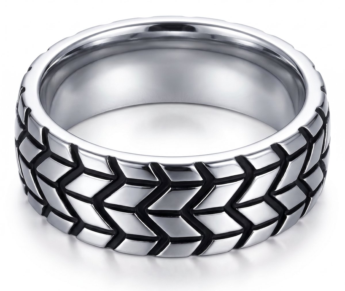 Ring Heren Zilverkleurig RVS Staal – Heren Ring – Stalen Ring Mannen – Zilveren Ring Heren – Roestvrijstalen Ring – Cadeau voor Man – Maat 10