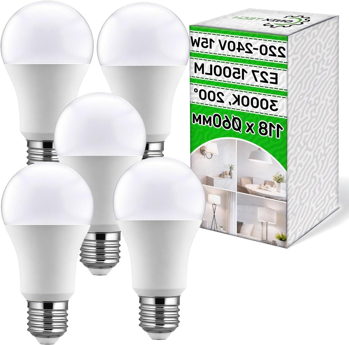 LED lampen - E27 fitting - Ruimte verlichten - Gelijkmatige lichtverspreiding - 5 stuks - Wit