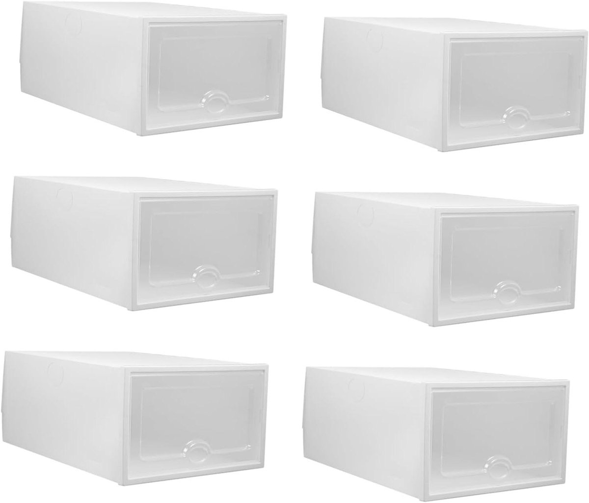 Schoenenorganizer Set - Opbergdozen - Schoenen Opbergen - Stapelbaar Ontwerp - 6 Stuks - Wit