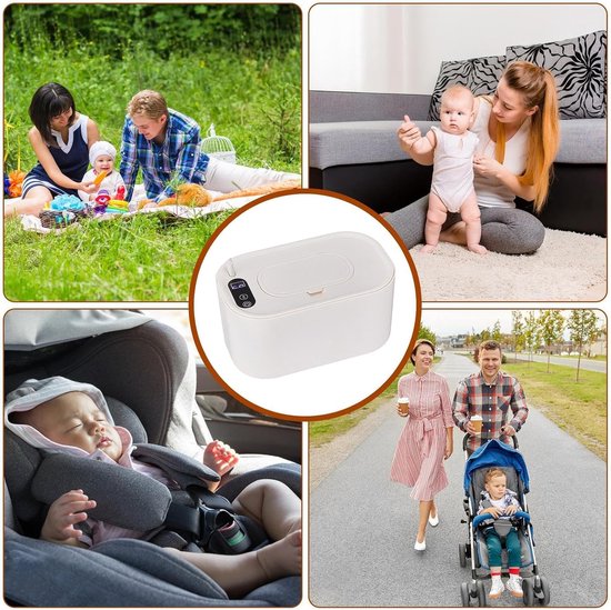 Handdoekwarmer Baby - Vochtige Doekjes Dispenser - Babyverzorging Thuis - Slaapvriendelijk Ontwerp - Tot 150 Doeken - Wit — afbeelding 5