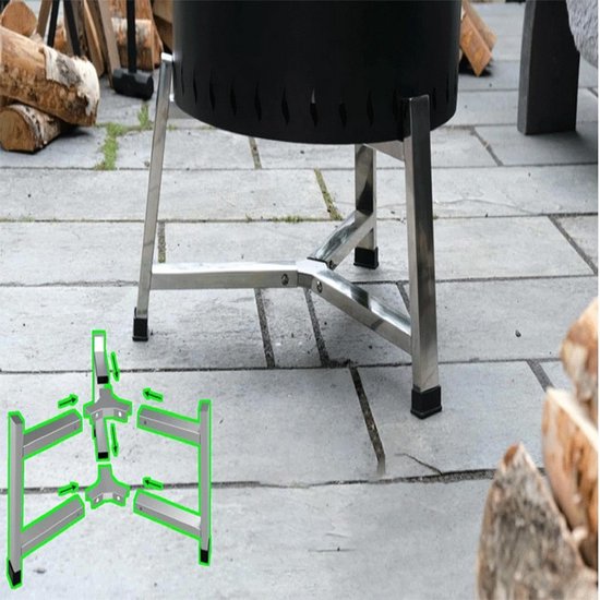 Kampeer Vuurstandaard - Buiten Kookrek - Buiten Koken - Roestvrij Staal - 19.5 Inch - Zilver — afbeelding 3