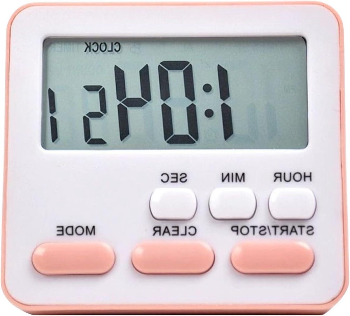 Digitale wekker - Kookwekker timer - Tijdbeheer taken - Stille werking - Compact ontwerp - Roze