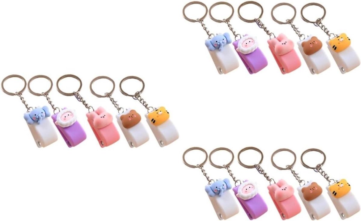 STOBOK Nietmachines 15 Stuks Kleine Nietmachine Kantoorbenodigdheden Voor Vrouwen Kantooraccessoires Plastic Desktop Nietmachine Rugzak Sleutelhanger Mini Plastic Dieren Mini Portemonnee