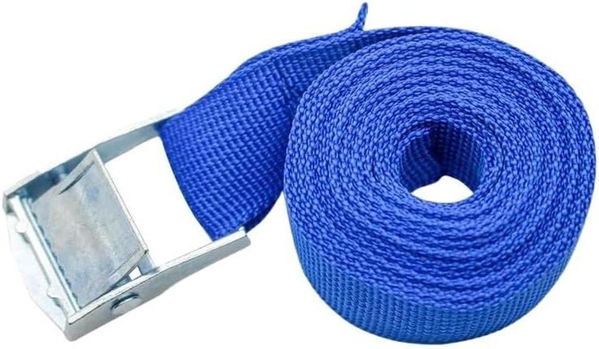 Spanbanden - Vrachtriemen - Bagage Vastzetten - Intrekbaar Systeem - 5 Meter - Blauw