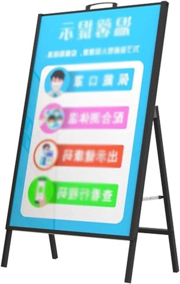 Posterstandaard - Reclamebordhouder - Informatie Tonen - Opvouwbaar Metaal - 60x90cm - Zwart