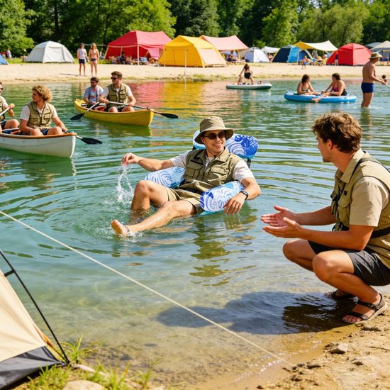 Drijvende Stoel - Opblaasbaar Loungen - Ontspanning in Water - Drie-buis Stabiliteit - 76x405x609cm - Lichtblauw — afbeelding 3