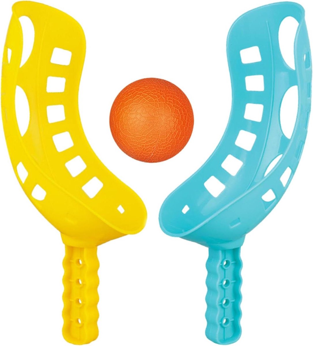 Speelbal Werp Grijp - Buitenspeelgoed Set - Actief Spel - Robuuste Constructie - 24 cm - Beige Geel