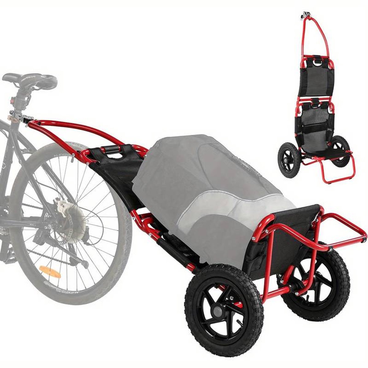 ML 51. Cargo Trailer voor Fiets, 2-in-1 Fietsenkar - Boodschappentrolley - Handkar